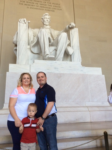 A photo of us at the Lincoln Memorial